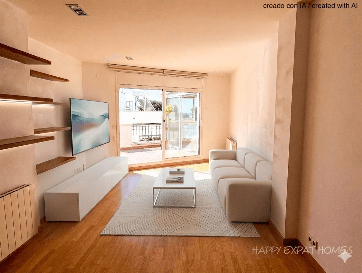 Bright 2-bedroom apartment with a large terrace.